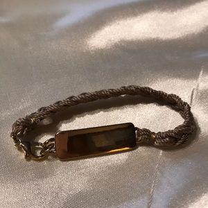 Tan braided with gold name plate